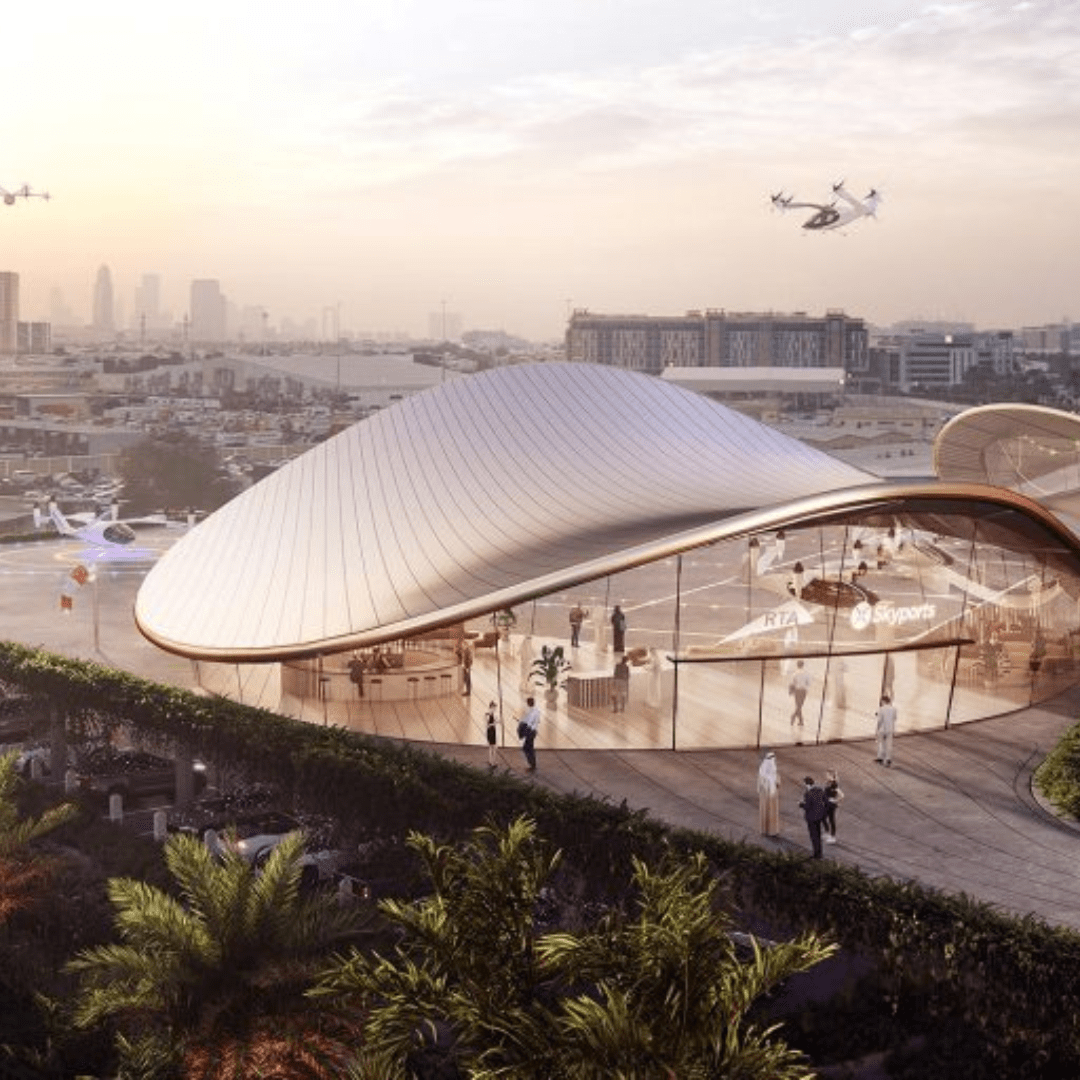 British Architects Design A Flying Taxi “vertiport” Terminal For Dubai ...