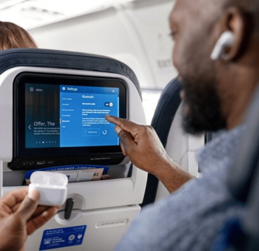 United Promotes Benefits of Bluetooth Enabled Planes Blue Marine Travel