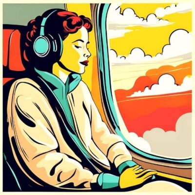 Passenger wearing Headphones